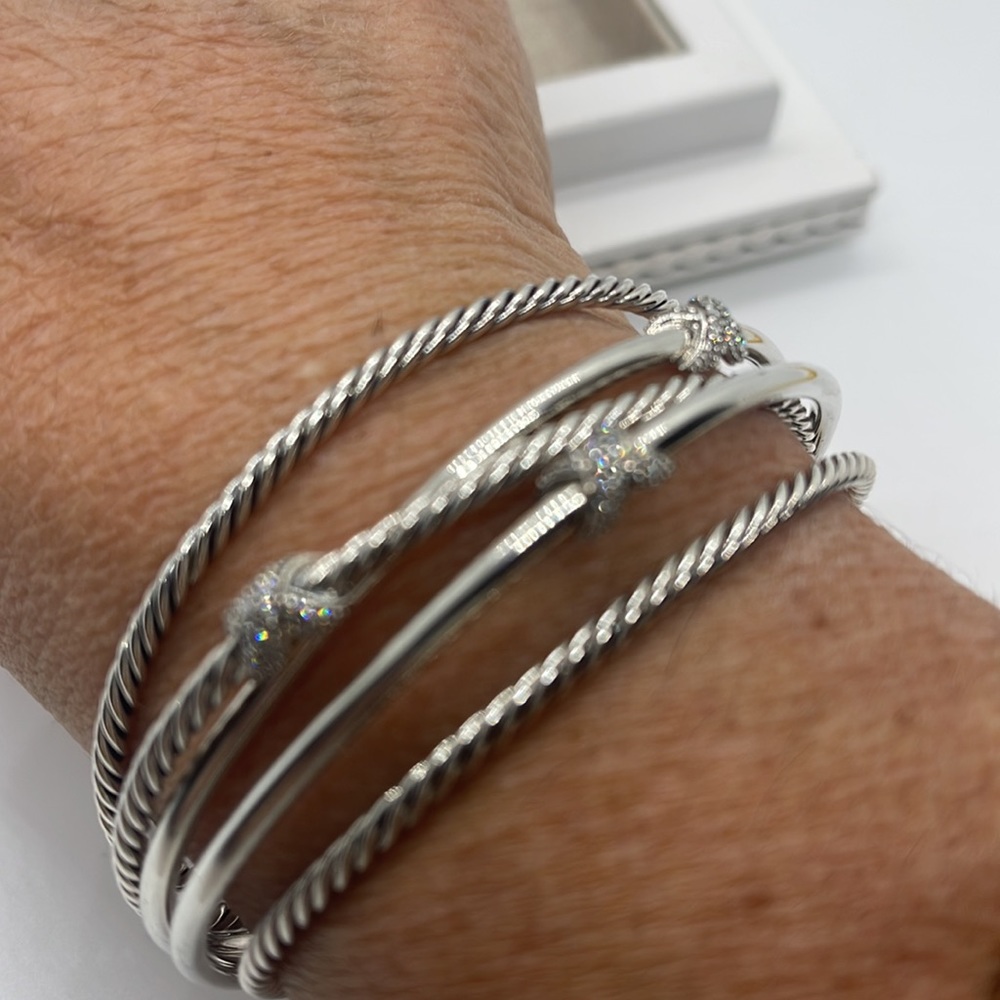 David Yurman Diamond X Cable cuff Bracelet